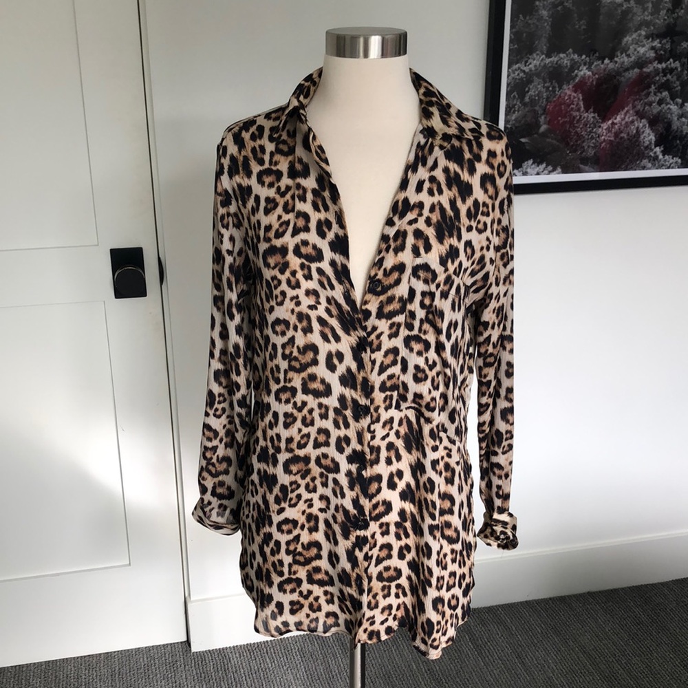 Leopard Print Button Down - image 1
